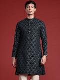ANOUK Men Printed Straight Kurta (Black)