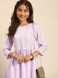 Sangria Women Embroidered Anarkali Kurta (Purple)