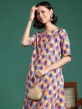 Sangria Women Printed A-line Kurta (Multicolor)