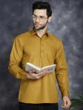 Jompers Men Solid Straight Kurta (Yellow)