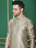 ANOUK Men Woven Design Straight Kurta (Grey)