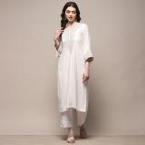 BIBA Women Solid Straight Kurta (White)