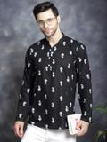 ANOUK Men Printed Straight Kurta (Black)