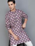 Melange by Lifestyle Men Solid A-line Kurta (Purple, Pink, White)