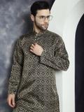 ANOUK Men Printed Straight Kurta (Black)