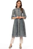 BIBA Women Printed A-line Kurta (Grey)