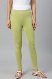 W Ankle Length  Ethnic Wear Legging (Green, Solid)