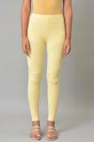 W Ankle Length Ethnic Wear Legging (Yellow, Solid)