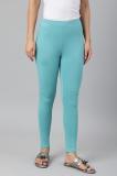 W Ankle Length Ethnic Wear Legging (Blue, Solid)