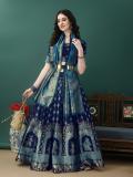 SWAMI STUDIO Self Design Semi Stitched Lehenga Choli (Blue, Multicolor)