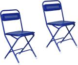 Cauvery enterprises Metal Outdoor Chair (BLUE, Set of 2, Pre-assembled)