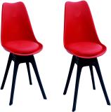 SCHOOL FURNITURE Cafe/Restaurant/Hotel/Banquet Hall/Garden/Dining Living Room Chair 2 pc Plastic Living Room Chair (Finish Color - RED, Pre-assembled)