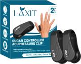 LAXIT Pack of 2 Sugar Control Acupressure Clip for Diabetics Blood Sugar Control LI4 Pressure Point Clip for Headache Migraine Tension Stress Relief Product Massager (Black)