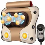 DR PHYSIO (USA) 3D Cushion Massager with HEAT and speed controller ( Double Action Full Body Massage machine ) Back Cervical and Neck Pain relief Massager (Brown)