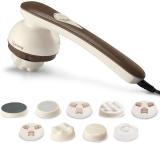 RLN Lifelong LLM180 Handheld Full Body Massager for Pain Relief, 9 Massage Heads for Back, Foot, Hand, Neck, Shoulder Massager (White)