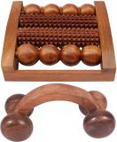 Vigeeyan VG- 44033 Foot 4 roller massager combo with 4ball back massager (D-shaped)/ Acupunctures Massager (Brown)