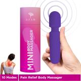 AZAH Mini Personal Massager For Women | 10 Modes, USB Charging, Waterproof, Cordless Massager Massager (Purple)