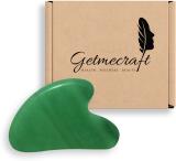 Getmecraft Green Jade Gua Sha Facial Tool, Natural Jade Stone Guasha Board for SPA Acupuncture Therapy Trigger Point Treatment, Gua Sha Scraping Massage Tool Massager (Green)