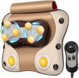 DR PHYSIO USA 3D Cushion Back Massage Machine 1009 with Heat, Rolling Heads & Speed Control for Cervical, Neck Shoulder Pain Relief Massager (Brown)