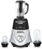 Sunmeet 350ML Jar and 530ML Jar SAF192 1000 W Mixer Grinder (1000-watts Rocket Mixer Grinder with 2 Bullets Jars and Juicer Jar (Juicer Jar, | 3 Jars | BLACKSILVER)