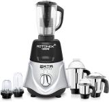 Rotomix s Chutney, Liquid, Dry, 2 bullets and Juicer Jar 1000 W Mixer Grinder (1000-watts Rocket Mixer Grinder with 3 Stainless Steel 2 Bullets and Juicer Jar | 6 Jars | BLACKSILVER)