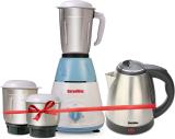 SURYAVIVA Ronin 500 W Juicer Mixer Grinder (Ronin Mixer Grinder 500 Watt With 1.8 Ltr Electric Kettle | 3 Jars | White And Blue)