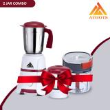 Athots Foster 550 W Mixer Grinder (Hardy Powerful Hybrid 100% Copper Motor With 1000 ML ( 1L ) Handy Chopper | 2 Jars | Light Bron, White)