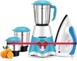 Skystar Elegant Mixer Grinder & 750 Dry Iron Super Combo 700 W Mixer Grinder (Elegant & 750Dry Iron Super Combo | 3 Jars | White Blue)