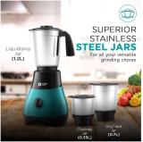 Orient Electric fine blend 500 W Mixer Grinder (MGFB50BB3 | 3 Jars | black and Blue)