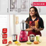Singer GAZZELE 500 W Mixer Grinder (SMG 503 PGT | 3 Jars | Pink)