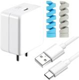 ShopsYes Wall Charger Accessory Combo for 80W vivo Y28 5G / Y 28 Quick Dash Flash Super Vooc (White)