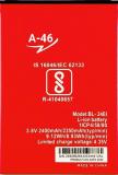 Wokia-Electronics Company Mobile Battery For  Itel A46 II 24Ei II 2400mAh