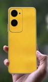 TJ CREATION vivo T3 Lite 5G Mobile Skin (Ulltra Super Yellow Carbon foriber Skin With HiighQuality Matte Finish., Mobile Skin (Back+Side+Camera)....100%)