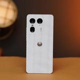 TJ CREATION Motorola Edge 50 Ultra 5G Mobile Skin (Ulltra Super Silver Carbon foriber Skin With HiighQuality Matte Finish., Mobile Skin (Back+Side+Camera)....100%)