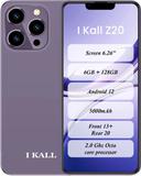 I Kall Z20 Smartphone 6.26" Display, 5000mAh Battery, 20MP Camera, Android 12 (Purple, 128 GB) (6 GB RAM)