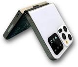 Snectian Rock Z Flip Dual Sim |Keypad Mobile| with 2.4" Display Call & SMS Indicator (White)