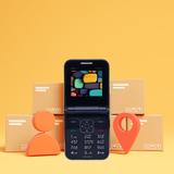 TOUCH 18 Rock Z Flip Dual Sim Keypad Mobile with2.4Display Flip Fold Call & SMS (Gold)