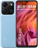 itel Aura 05i|Leather Finish|4000 Mah Battery|Type C Charging Support (Crystal Blue, 32 GB) (2 GB RAM)