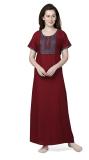 Sand Dune Women Nighty (Maroon)