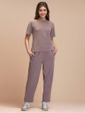 AA-HA! Women Solid Brown Night Suit Set