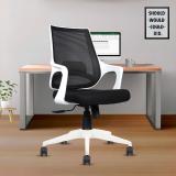 beaatho Grace White Mid Back Ergonomic Revolving Mesh Office Executive Chair (Black, Optional Installation Available)