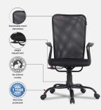 realchairs Fabric Office Adjustable Arm Chair (Black, Optional Installation Available)