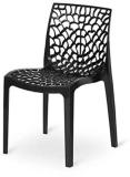 OFFICE SEATING Plastic chair web chair fully ventilated chair for Home Office Indoor Outdoor Metal Dining Chair (Set of 1, Finish Color - black)