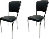 P P CHAIR Stunning Dining/Restaurant/Cafe/Home/Office/Study Visitor Chair Leatherette Office Visitor Chair (Black, Set of 2, Pre-assembled)