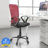 Nilkamal Hanoi Mid Back Ergonomic | Adjustable Height | Swivel | Push Back | Executive Fabric Office Arm Chair (Maroon, Optional Installation Available)