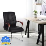 Nilkamal Boss Leather Back Leatherette Office Arm Chair (Black, Knock Down)