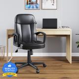 Nilkamal Mayor MB Leatherette Office Arm Chair (Black, Optional Installation Available)