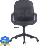 Durian Marshal Medium Back Leatherette Office Arm Chair (Black, Knock Down)