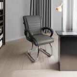 SOMRAJ Director Principal Manager Office Visitor Study Home Chair with arm Rest Leatherette Office Arm Chair (Grey, Pre-assembled)