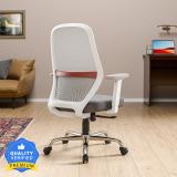 GREEN SOUL Eva Premium Mid Back Ergonomic Chair|Home, Office, WFH|Armrest,Lumbar Support Mesh Office Adjustable Arm Chair (White, Red, Optional Installation Available)